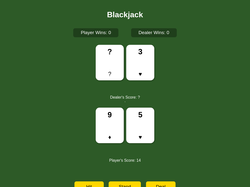 Screenshot of blackjack