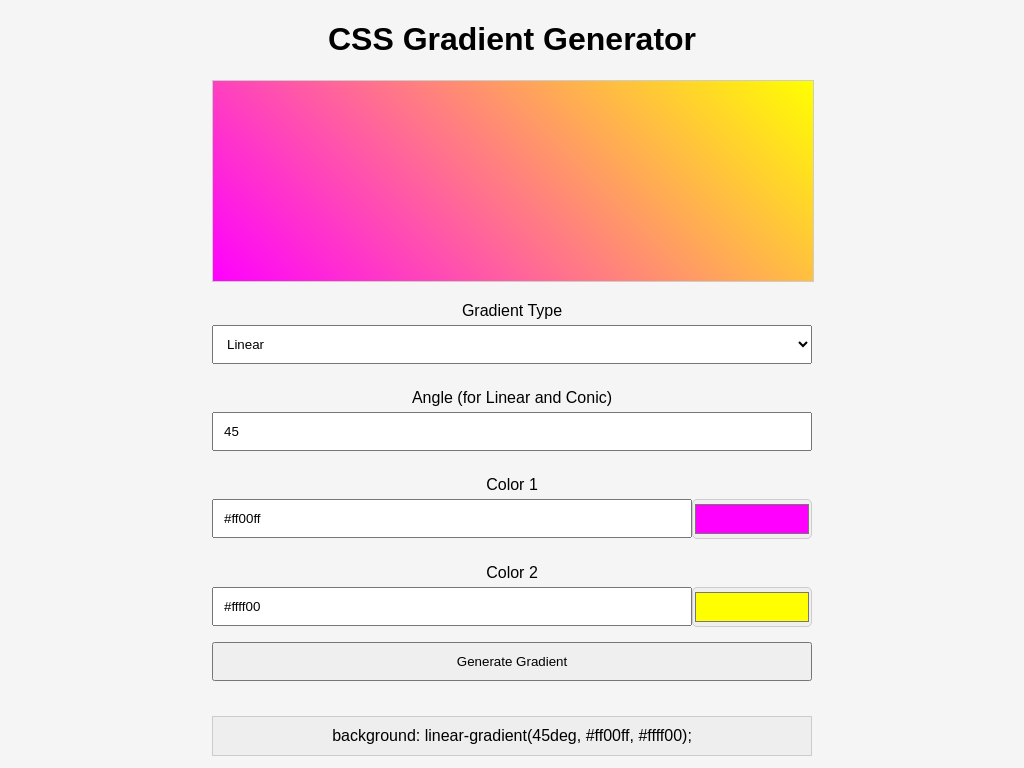 Screenshot of css-gradient