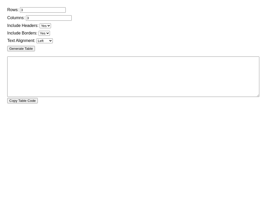 Screenshot of html-table