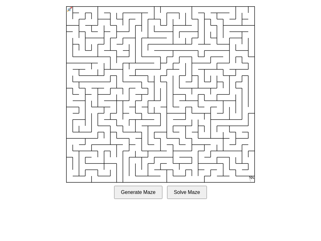 Screenshot of mazesolve