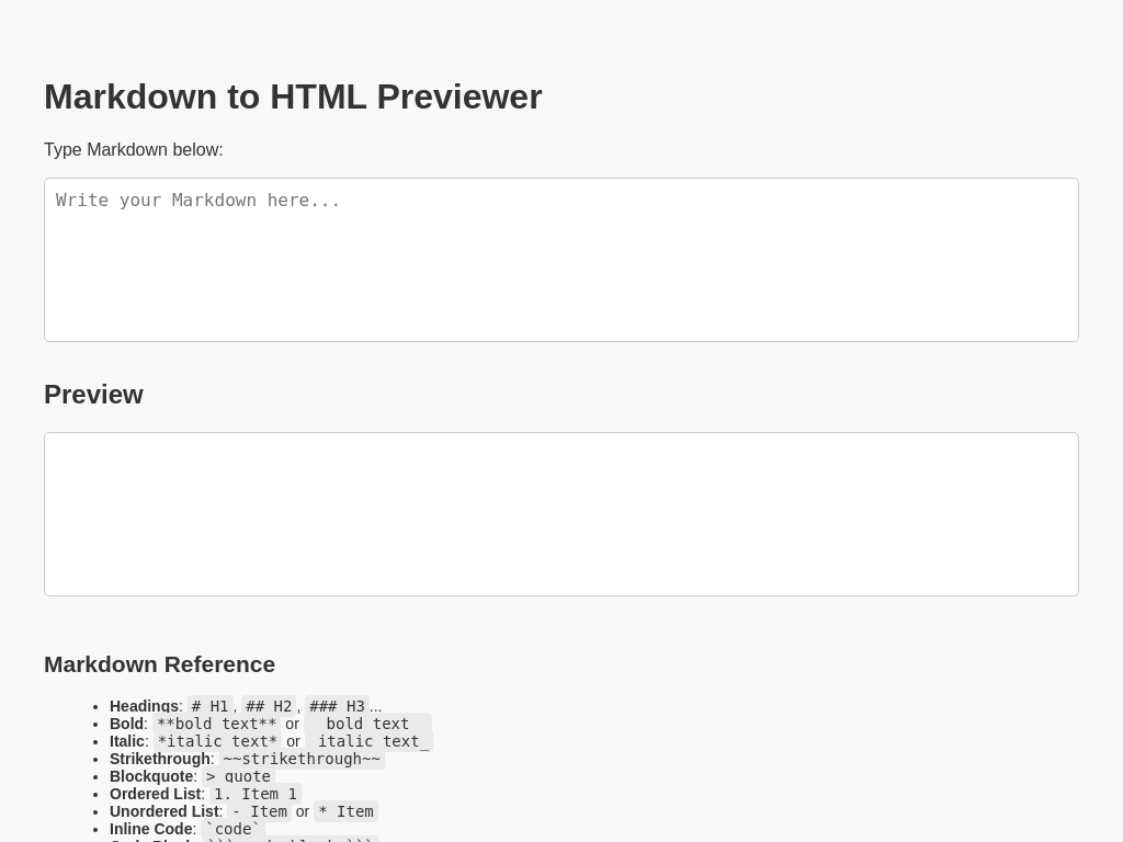 Screenshot of md2html
