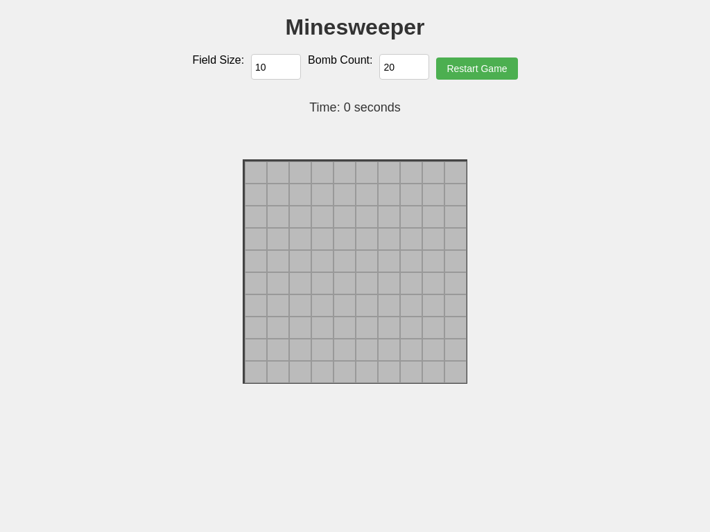 Screenshot of minesweeper