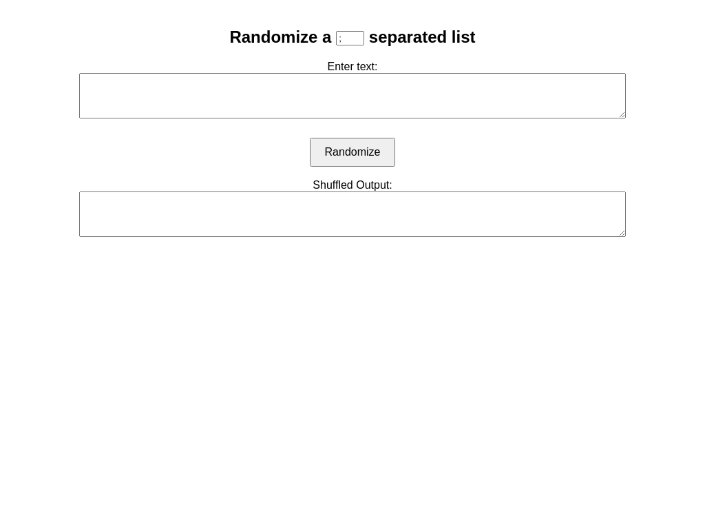 Screenshot of shufflelist