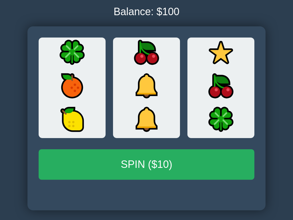 Screenshot of slots