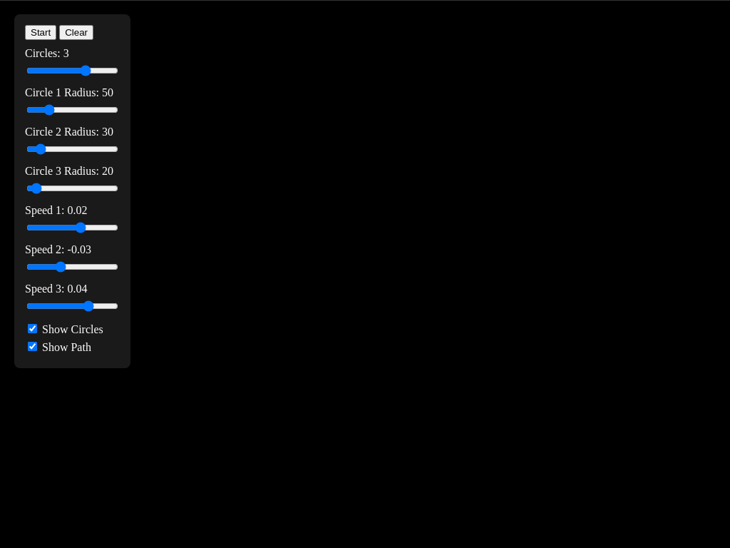 Screenshot of spirograph