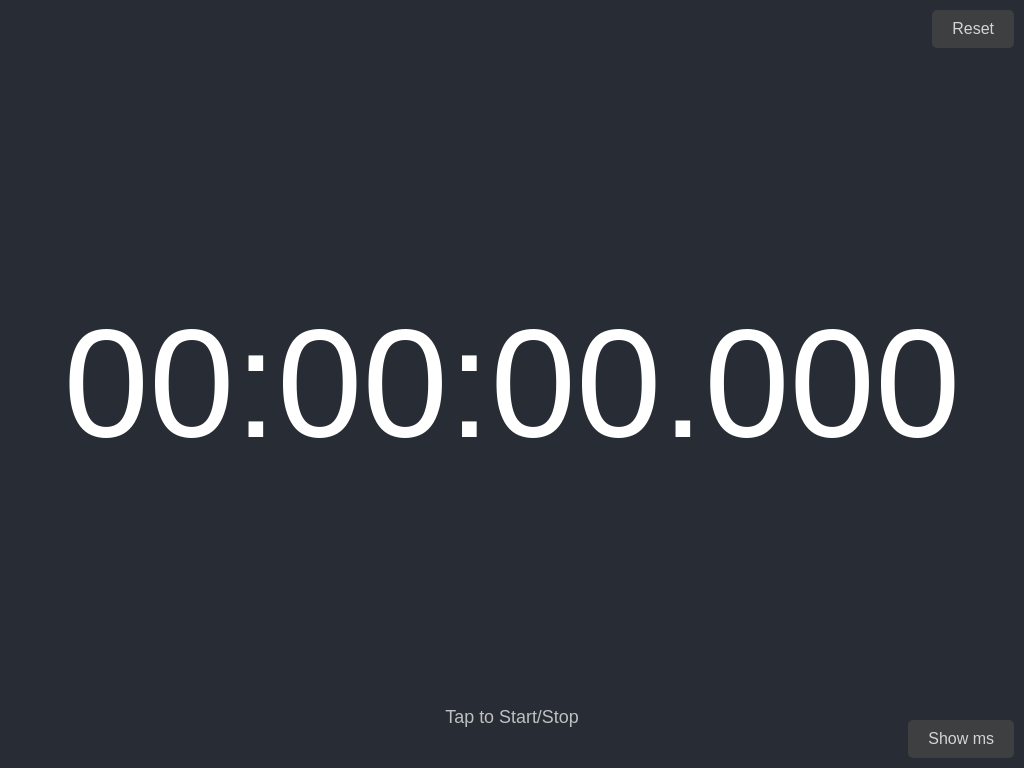 Screenshot of stopwatch