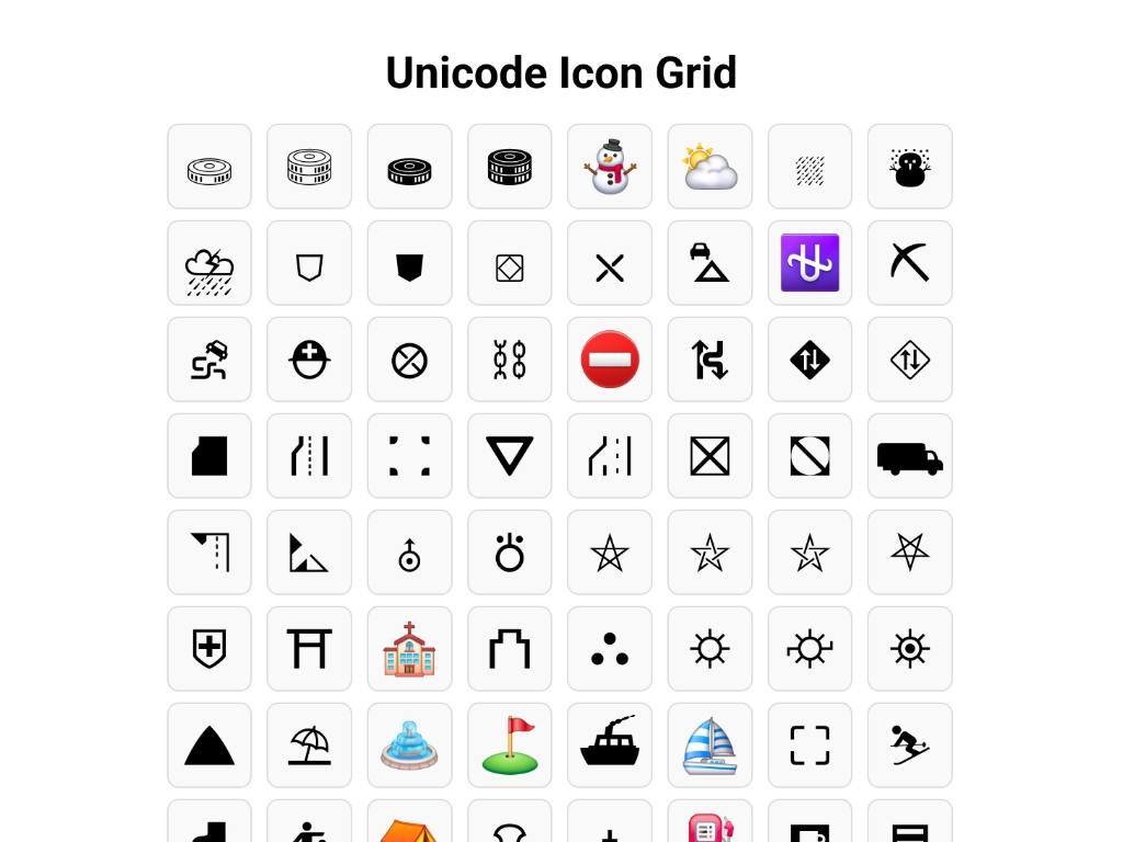 Screenshot of unicode-icons