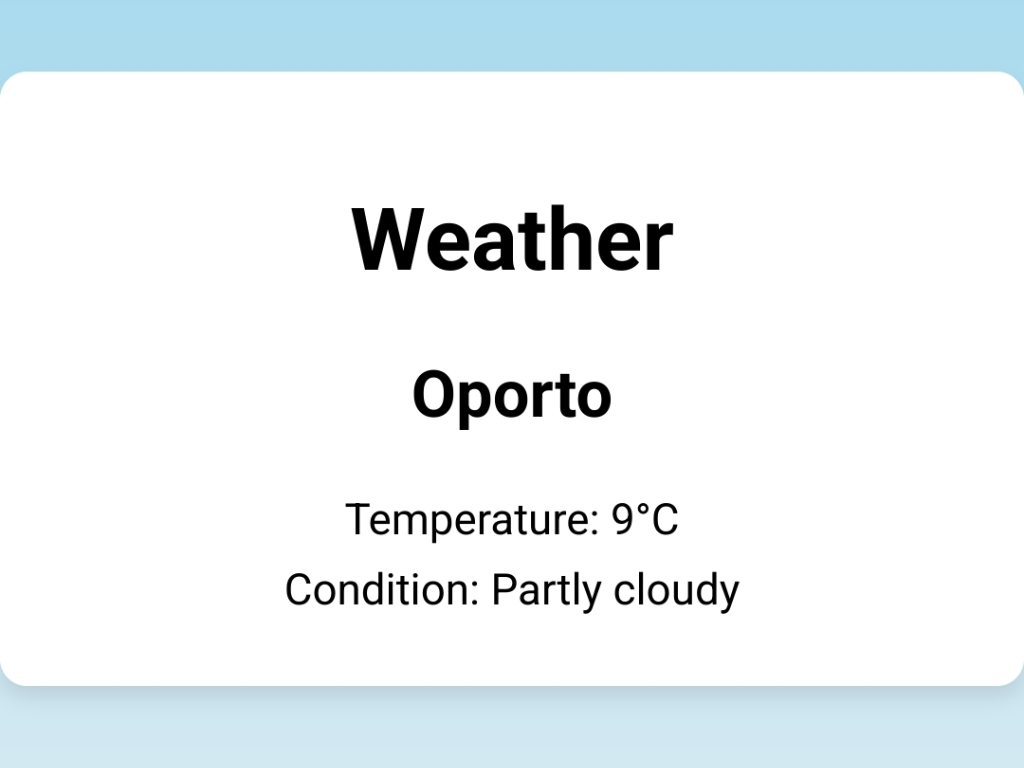 Screenshot of weather